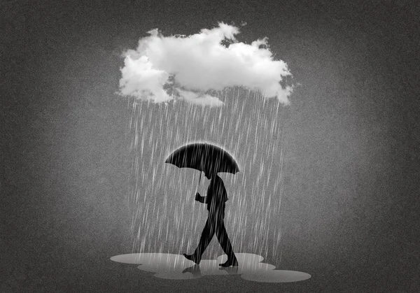 Man Cloud Rain — Stock Photo, Image