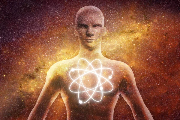 Male Human Body Cosmic Energy — Stock Photo, Image