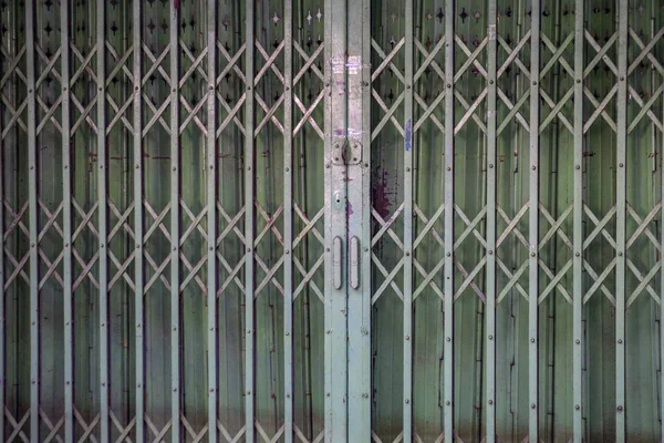 Retro Iron Slide Fence Door China Town — Stock Photo, Image