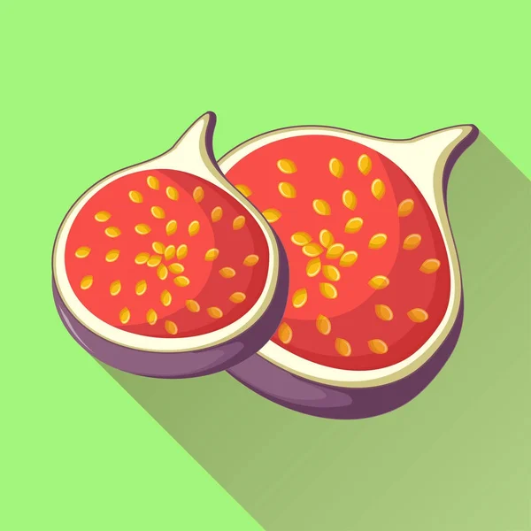 Figos ícone de frutas com sombra longa . — Vetor de Stock