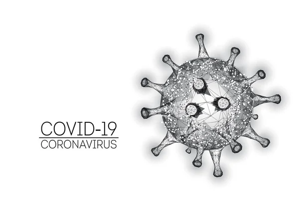 Célula Coronavirus Covid Isolada Sobre Fundo Branco Surto Infecção Viral — Vetor de Stock