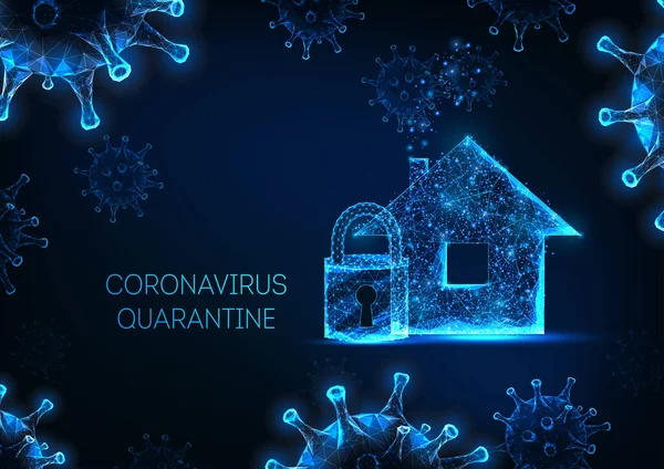 Verrouillage Travail Domicile Auto Quarantaine Raison Concept Pandémie Coronavirus Avec — Image vectorielle