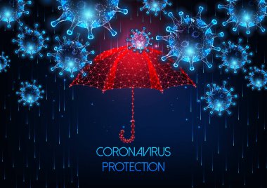 Koyu mavi üzerine gelecekçi covid-19 Coronavirus Hastalıkları Koruma Konsepti