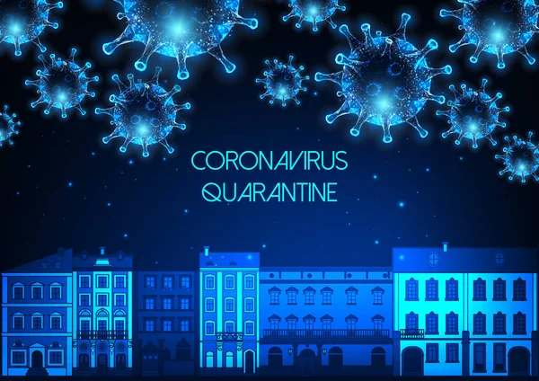 Працюючи з дому, самокарантин через концепцію пандемії коронавірусу — стоковий вектор