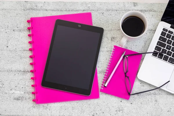 Top view on an office desk — Stock Photo, Image