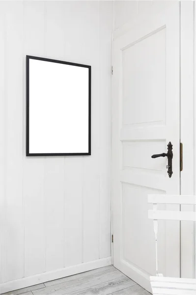 Картинка Макета Белой Гостиной Дверью — стоковое фото