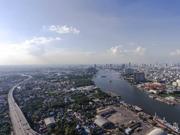 Vista aérea del paisaje urbano de la ciudad — Foto de Stock