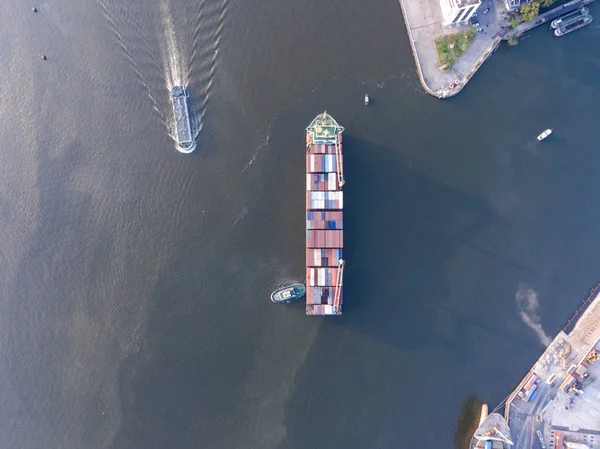 Antenn skott av stora bangkok frakt port i eftermiddag — Stockfoto