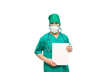 Beyaz arka plan üzerinde Asya erkek tıp doktoru