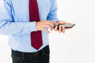 Takım elbise blu kadında genç çekici emin Asya erkek iş