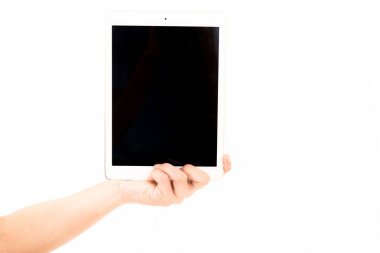 Bir akıllı telefon devic tutan güzel genç Asyalı kadın el kol