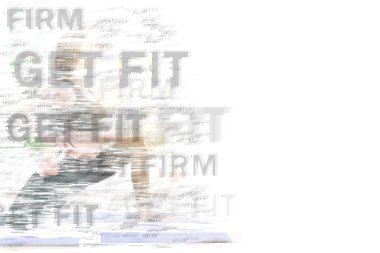 Güzel genç Asyalı kadın yoga yaparken yerleştirmek. Karışık teknik.