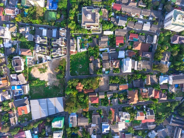 Bangkok şehir yerleşim bölgesi areial Üstten Görünüm. 