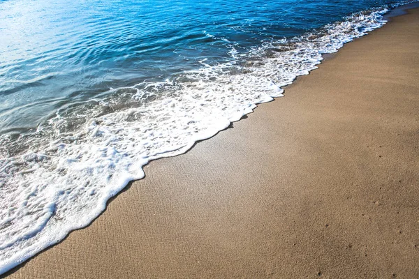 Atardecer Playa Playa Atardecer Con Olas Oceánicas Dramático Filtro Alto — Foto de Stock
