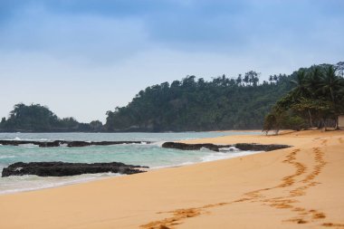 The beautiful beach Jale in island of Sao Tome and Principe - Africa clipart