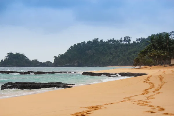 The beautiful beach Jale in island of Sao Tome and Principe - Africa — Stock Photo, Image