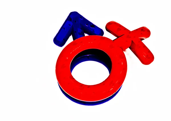 Simboli maschili e femminili. Rendering 3D . — Foto Stock