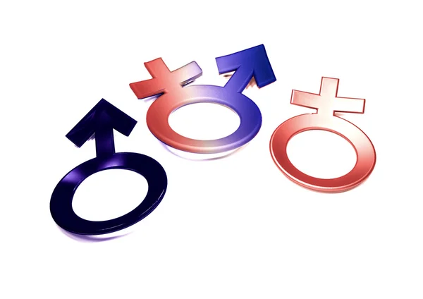Man's and female symbols. 3D render. — Stock Photo, Image
