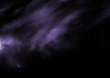 Uzayda bir yıldız alanı ve bir nebula