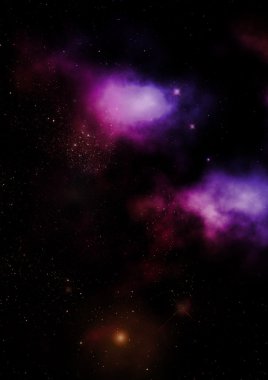 Uzayda bir yıldız alanı ve bir nebula