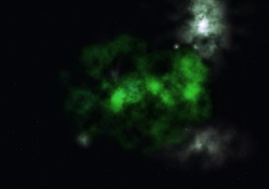 Uzayda bir yıldız alanı ve bir nebula