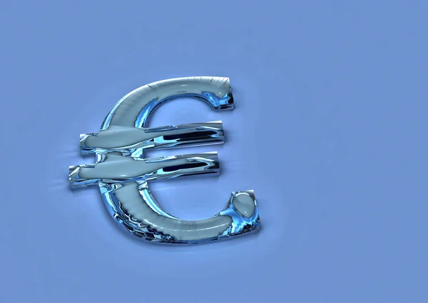 Signe dimensionnel de l'euro européen. rendu 3D . — Photo