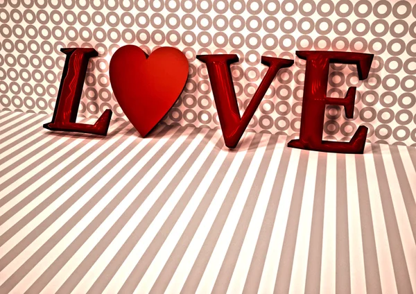 Boyutlu yazıt aşk. 3D çizim.