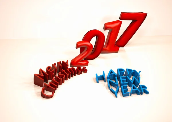 Merry Christmas 2017 achtergrond. 3D render. — Stockfoto