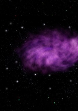 Uzayda bir yıldız alanı ve bir nebula