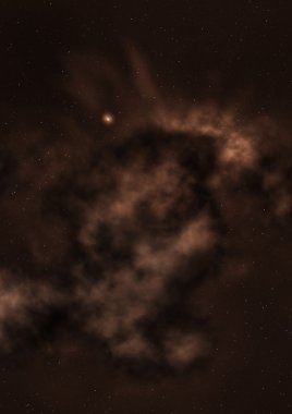 Uzayda bir yıldız alanı ve bir nebula