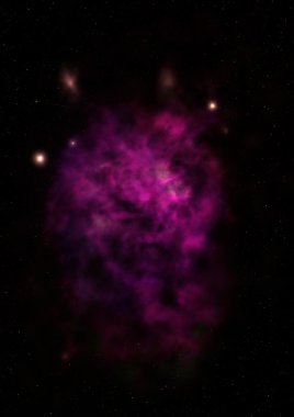 Uzayda bir yıldız alanı ve bir nebula