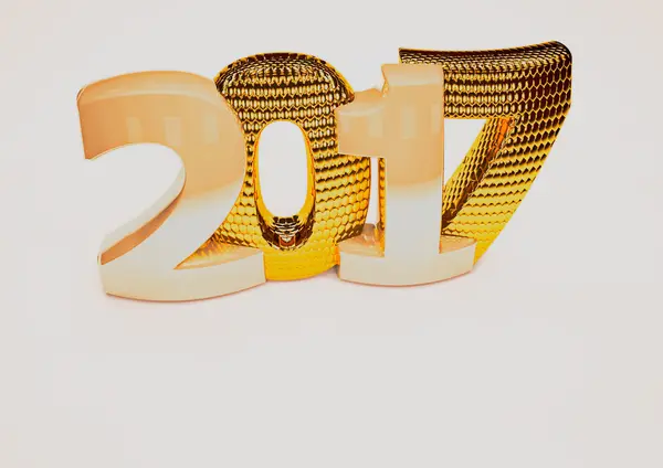 Új év 2017 felirat. 3D render. — Stock Fotó