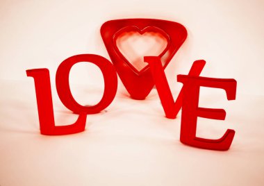 Boyutlu yazıt aşk. 3D çizim.