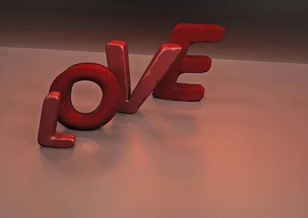 Napis wymiarowy miłości. ilustracja 3D. — Zdjęcie stockowe