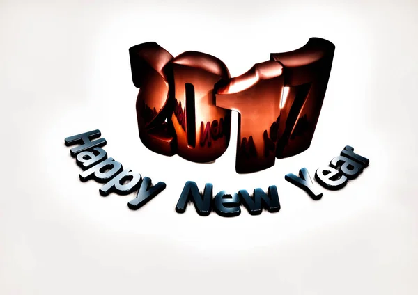Happy New year 2017 background. 3D render. — Stock Photo, Image
