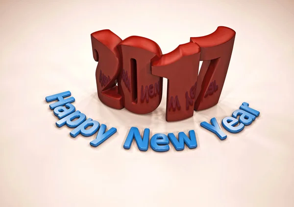 Happy New year 2017 inscription . 3D render. — Stock Photo, Image