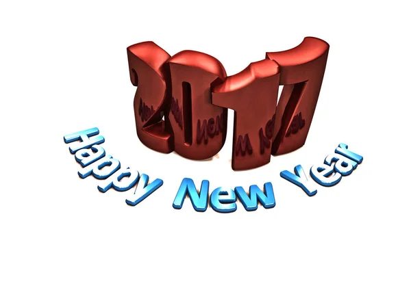 Happy New year 2017 inscription . 3D render. — Stock Photo, Image