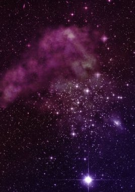 Sonsuz bir yıldız alanının küçük bir parçası