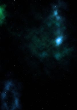 Uzayda bir yıldız alanı ve bir nebula