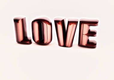 Boyutlu yazıt aşk. 3D çizim.