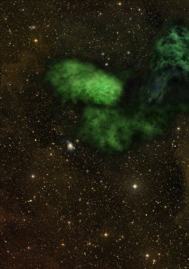 Uzayda bir yıldız alanı ve bir nebula