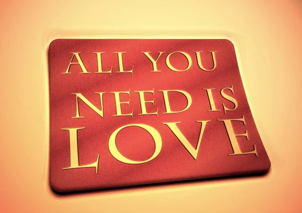 Alles, was man braucht, ist Liebe. 3D-Darstellung. — Stockfoto