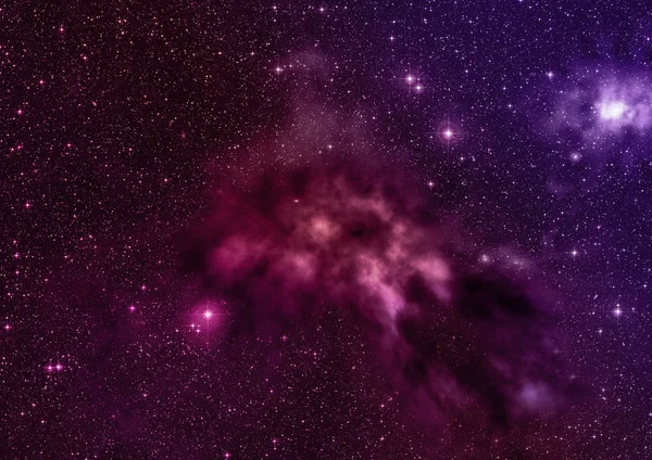 Uzayda bir yıldız alanı ve bir nebula — Stok fotoğraf