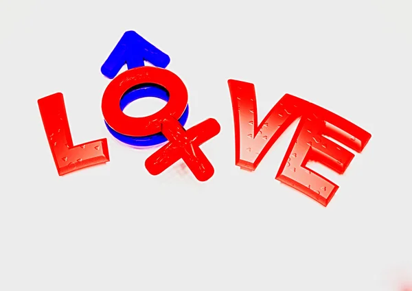 Inscription dimensionnelle de LOVE. Illustration 3D . — Photo