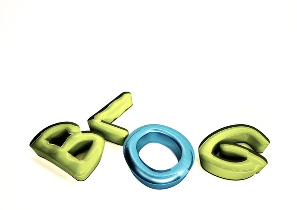 Three-dimensional inscription Blog. 3D illustration. — Stock Photo, Image