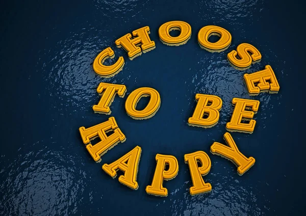 Kies naar Be Happy woord. 3D-rendering. — Stockfoto