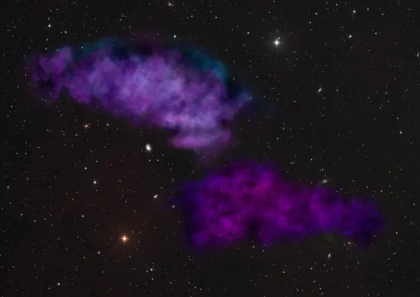 Pole gwiazd w przestrzeni kosmicznej i mgławice — Zdjęcie stockowe