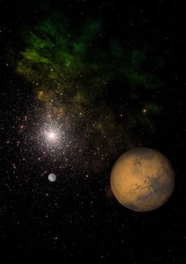 Uzayda uzak gezegenler.