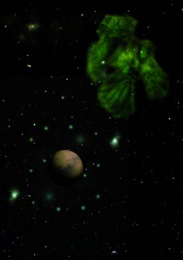 Uzayda uzak gezegenler.