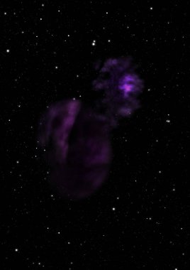 Uzayda bir yıldız alanı ve bir nebula